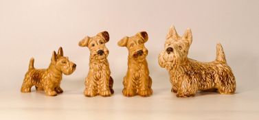 Four Sylvac & Similar Comical Dog Figures, tallest 12.5cm(4)