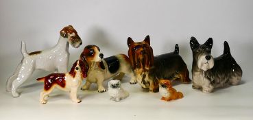 Five Cooper Craft & Similar pottery dog figures, tallest 19cm(7)