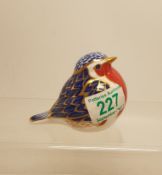 Royal Crown Derby Robin Paperweight, gold stopper