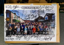 Loose Signed Photo of The Characters & Crew of Coronation street, image size 29.5cm x 42cm