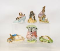 Royal Albert BP6 Beatrix Potter Figures Diggory Diggory Delvet, Mr Benjamin Bunny & Peter Rabbit,