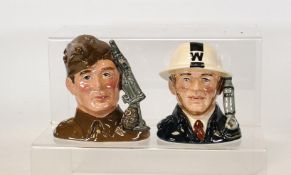 Royal Doulton Small Character Jugs ARP Warden D6872 & Home Guard D6886, both limited edition (2)