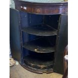 Inlaid Mahogany effect Corner / wall cupboard with interior shelving