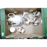 Royal Albert Old Country Rose patterned part coffee set, seconds
