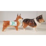 Royal Doulton Dogs Collie Hn1059 & Corgi Hn1649(2)