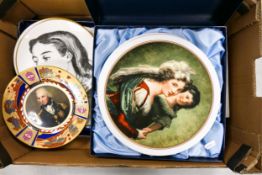 A collection of cabinet plates to include two Caverswall examples after Vigee Le Brun, one boxed,