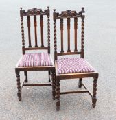 Pair of 19th Century Barley Twist Dining Chairs(2)