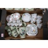 A mixed collection of items to include Grindley Almond Petal patterned part Coffee set, Flora Tuscan