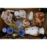 A mixed collection of items to include Royal Albert Old Country Rose Patterned Vase, Royal Doulton