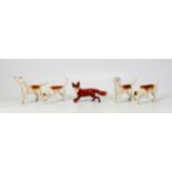 Beswick 2nd Version Foxhounds & small standing fox(5)