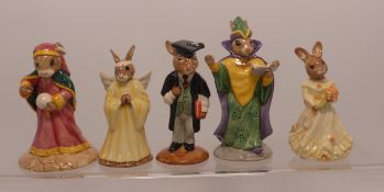 Royal Doulton Bunnykins Figures to Include Angel Bunnykin DB196 Together With Schoolmaster
