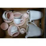 Mid Century Mottled Grey & Pink internals Coffee Set