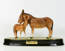 Beswick Donkey and foal on base '' Jennys Baby''