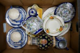 mixed collections of ceramic items to include royal doulton trios continental stone wear glass,