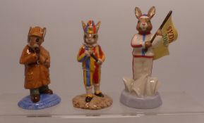 Royal Doulton Limited Edition Bunnykins Figures to Include Mr Punch Bunnykin DB234 Together With