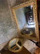 Gilt Wood framed bevelled Edge Mirrors size of largest 64cm H x 90cm W