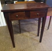 Modern dark wood twin drawer console table