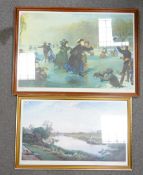 Two Modern Prints, one E. Boutilonne 'Skating in the Park' together with B. W. Leader 'The Severn at