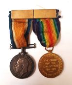 A pair of First World War medals awarded to 30431 Pte W. Stanworth, E. York. R.