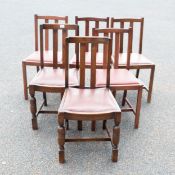 Six Non Matching Oak Dining Chairs (6)