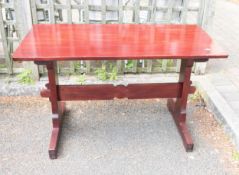 Modern Pine Topped Refectory Table , length 121cm x depth 66cm & height 74cm