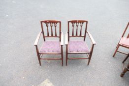 Pair of Edwardian Mahogany Carver chairs(2)