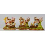 Royal Doulton Snow White and the Seven Dwarves figures x3 Grumpy's Bath SW20