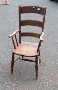 19th Century Windsor Type Farmhouse Arm Chair