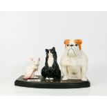 Beswick Solid Friendship English Bulldog, cat and mouse.
