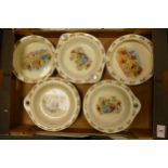 Collection of two Royal Doulton Bunnykins heated bowls and three baby plates