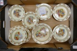 Collection of eight Royal Doulton Bunnykins baby plates