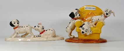 Royal Doulton 101 Dalmations figure to include Pups in the Armchair DM11 together with Lucky and