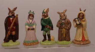 Royal Doulton Bunnykins Figures to Include Sands of Time Bunnykin DM229 Together With Robin Hood
