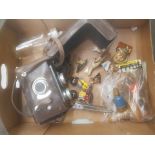A mixed collection of items to include cased vintage Delvonta box camera with extra lenses, Wade