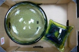 Whitefriars Controlled Release Art Glass Bowl together with art glass mid century bowl , diameter of