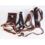 A collection of leather Boys Brigade & similar leather belts & pouches.