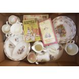 Mixed collection of Royal Doulton Bunnykins items to include loving cups, tea cups, boxed plate etc.