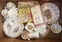 Mixed collection of Royal Doulton Bunnykins items to include loving cups, tea cups, boxed plate etc.