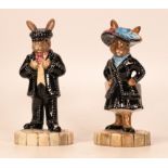Royal Doulton Boxed Bunnykins figures pearly Queen Db412 & Pearly King Db411, both limited