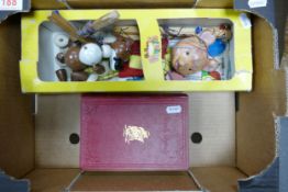 Boxed Pelham Puppet Rupert The Bear & Pengo together with Daily Sketch Illustrated Edition of