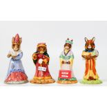Four Royal Doulton Bunnykins Figures to include Ankhesenamun DB295, Maid Marion DB245, Sundial