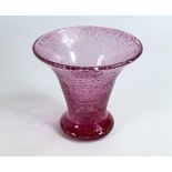 Pink Art glass flared vase, height 17cm