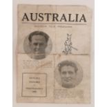 Interesting Cricket memorabilia, Australia Souvenir tour programme 1956