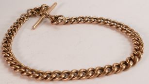 Victorian 9ct rose gold albert chain,length 30cm, 18.9g.
