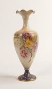 Carlton Blush ware vase with floral Camelia decoration, by Wiltshaw & Robinson, c1900, height