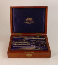 Cased W.H Harling Mathematical Instrument set