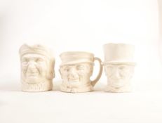 Royal Doulton dip white large character jugs John Peel, Simon Cellarer & Sam Weller - John Peel