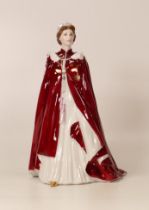 Royal Worcester figurine The Queen's 80th Birthday 2006 Dressed in robes of the order of British
