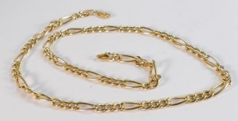 9ct gold hallmarked 45cm neck chain, weight 8.37g.