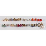 Large assortment of gold earrings, gross weight 28.66g, but this includes some stones etc.